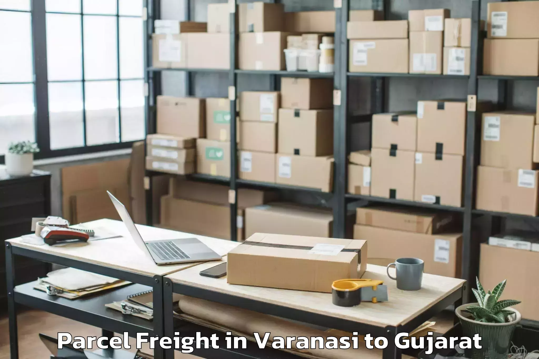 Easy Varanasi to Patdi Parcel Freight Booking